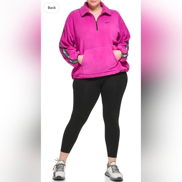 NWT DKNY Fuscia Polar Fleece Sweater 1X - Picture 2 of 9